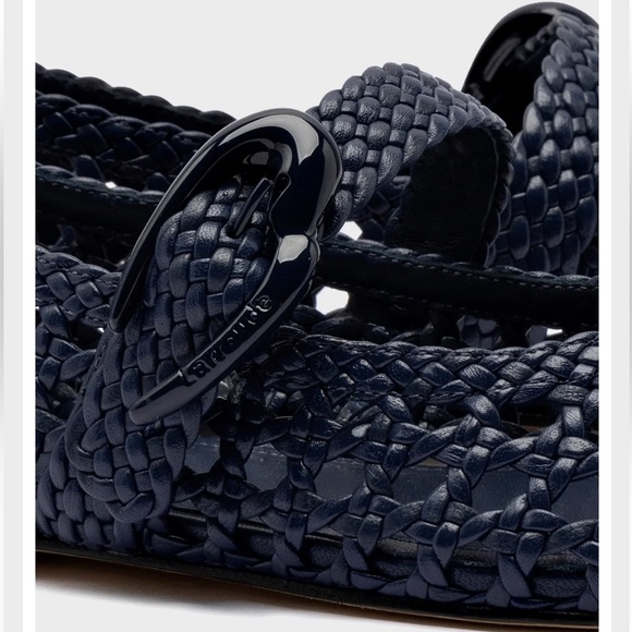 Larroude Navy Woven Flats - Picture 3 of 4